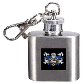 Roberts Family Crest Surname Coat of Arms 1oz Hip Flask Kerying Engraved