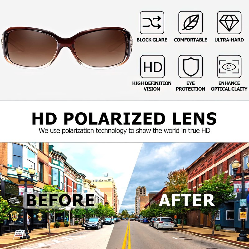 Myiaur Womens Sunglasses Polarized with Fashion Trendy Style - Wrap