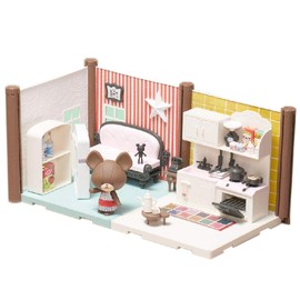 Bandai Haco Room - Kitchen & Living Room Set - 99 Pieces to Assemble - Jackie Doll, Double Room and Numerous Accessories - Mini Game World - Construction Play Set - 35456