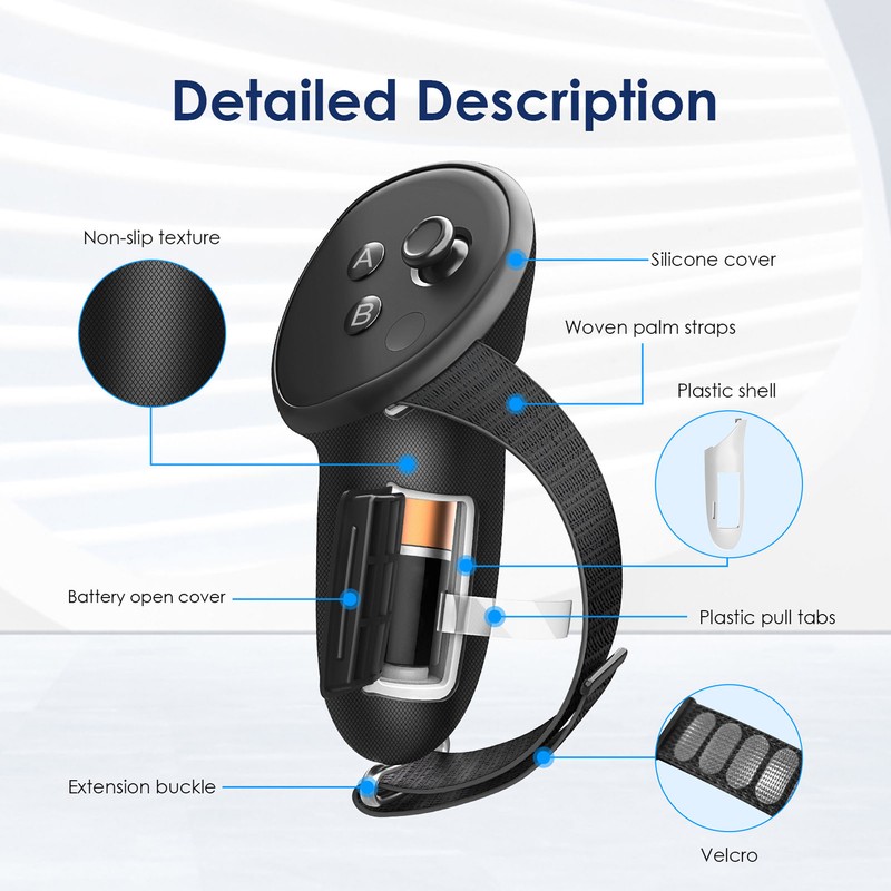 Controller Grips Cover VR Straps Silicone Protector Virtual Reality Non