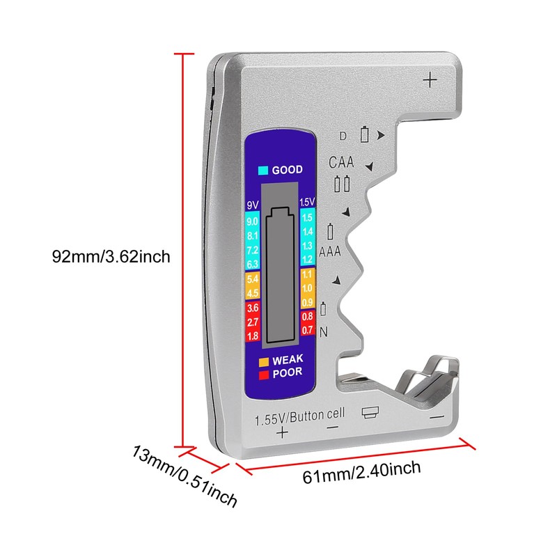 UMLIFE 2PACK BT-886 Battery Tester Checker BatteryTester for Battery C