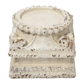 SOFE Column Pedestal Stand for Decoration Display, Distressed White Small Plant Stand, Large Candle Stand, Column Side Table, Classic Plinth Bases for Wedding Party Home Garden