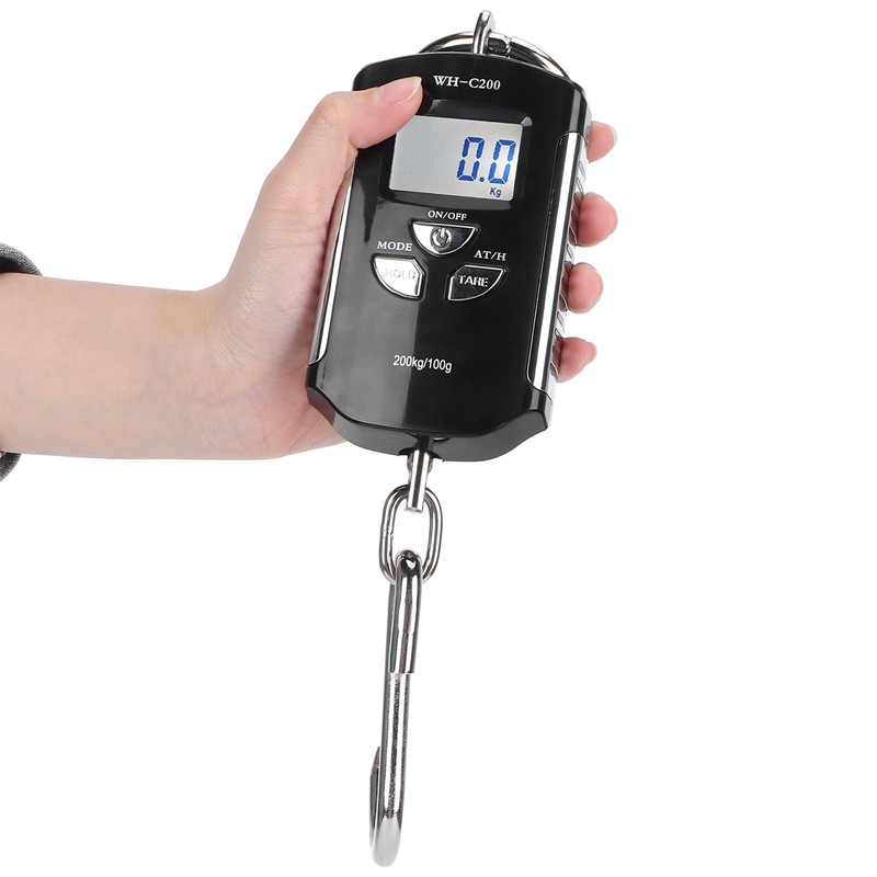 Portable Electronic Hanging Scale Digital LCD Backlit Display Kg/lb/JIN 200KG
