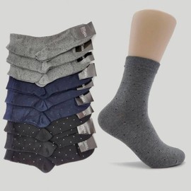 Men's Dotted Gentleman's Dress Socks (5 Pairs Set) - Style Plus-219 - Gray