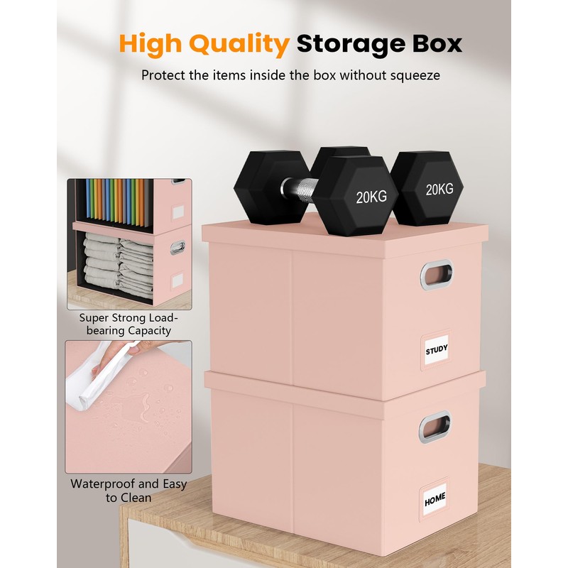 Oterri File Organizer Box,Filing Box with Lid,File Box for Letter/Legal