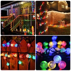 Solar Fairy Lights Outdoor Waterproof, 60LED Solar Garden Lights, 8 Mode 13.2M/43.3Ft Indoor/Outdoor Solar String Lights for Garden Yard Home（Colorful）