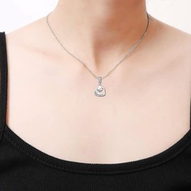 KunBead Granddaughter 18 inch I Love You Rose Gold Heart Charm Pendant Necklace