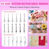18 Size Counting Crochet Hooks Set Digital with Light up