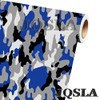 Blue Black White Gray Camouflage Premium Vinyl Car Wrap Decal
