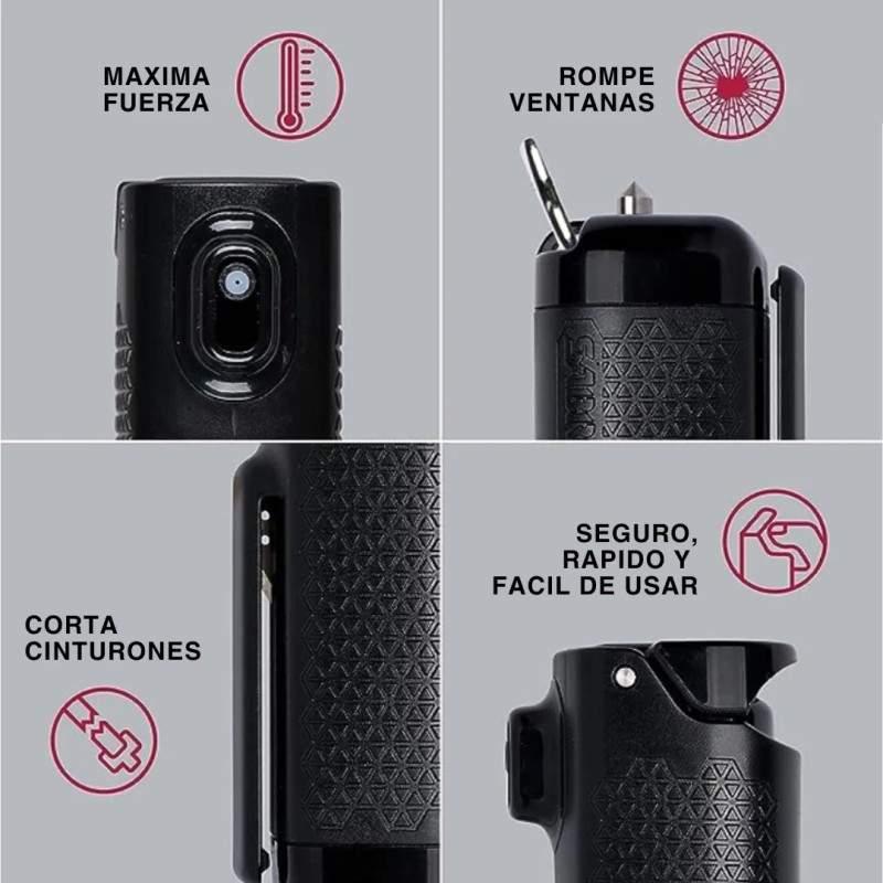 Gel Pimienta 3-en-1 Sabre Corta Cinturón Rompeventana 16 Ml