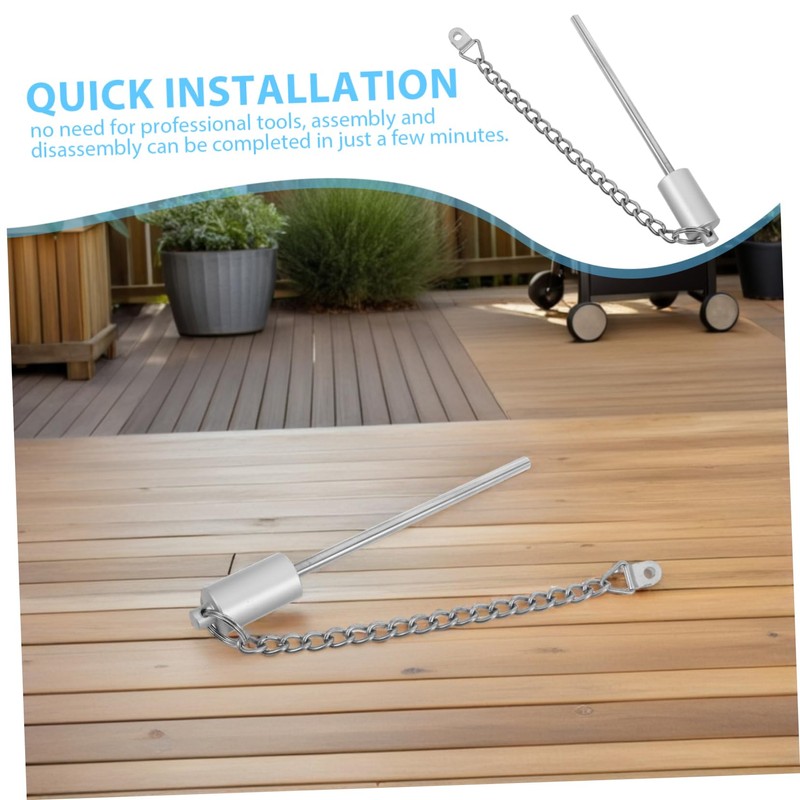 Gatuida Patio Umbrella Pin Chain Stabilizer Metal Fixed Accessory for