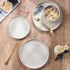 HaWare Stoneware Dinnerware Sets, 12-Piece Plates and Bowls Set for