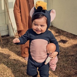 Moerstar Baby Halloween Cosplay Costume, Baby, Cute, Rat, Children, Boys, Girls, Kids, Autumn Wear, Long Sleeve, Romper, Coverall, Newborn, Commemorative Photography, Sleeping Art (Blue, 35.4 inches
