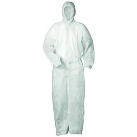 Disposable Coverall with Hood - Polypropylene - Category 1 - White XXL white