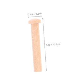 Hohopeti 20pcs Miniature Solid Wood Nails Kit DIY Nail Forms Wooden T- for Woodworking