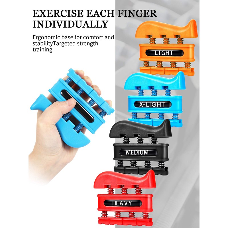 4 Pieces Finger Strengthener Hand Exerciser Spring Exerciser Finger Practice