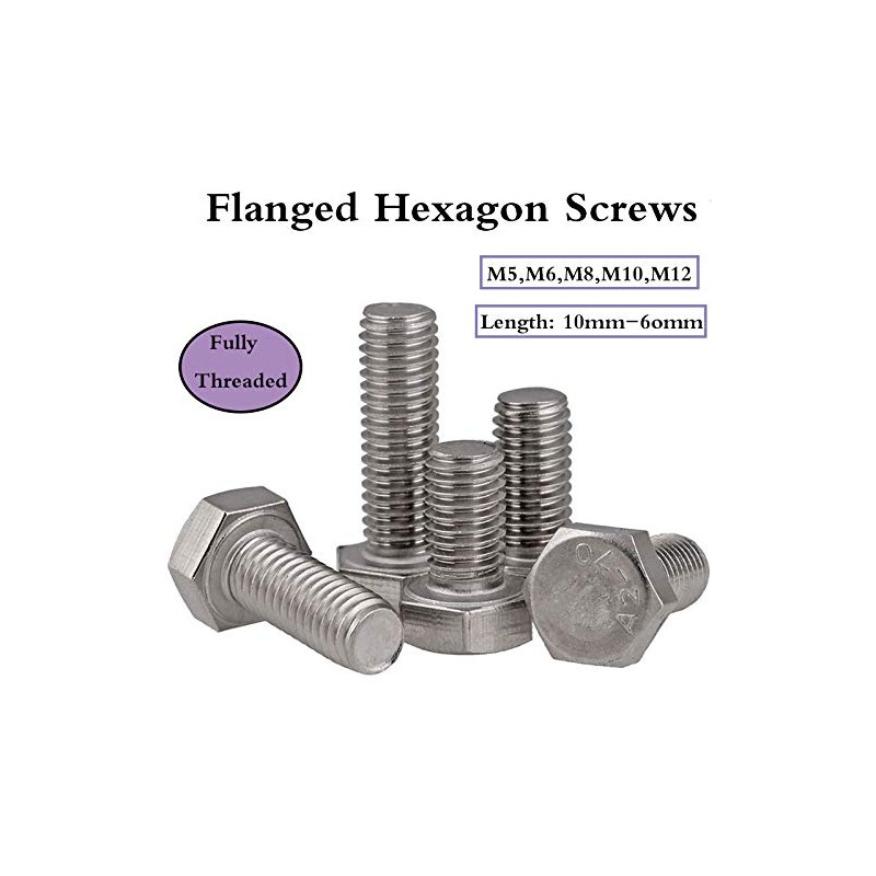 Stainless Steel Flanged Hex Head Bolts Flange Hexagon Screws