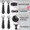 Shyyween 4 Pcs Punk Metal Chain Necktie for Women Men