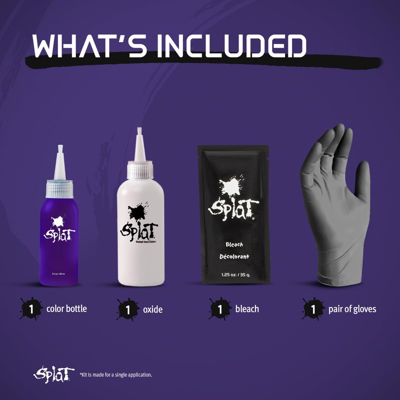 Splat Purple Desire Semi Permanent Hair Dye Kit with Bleach,
