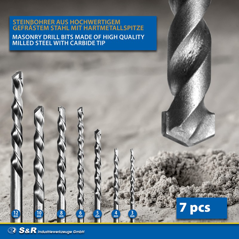 S&R drill bit set, 15-piece, 23 pieces, in plastic box