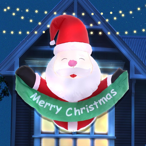 DearSun 3.5FT Christmas Inflatable Santa Claus with Build-in LED Lights
