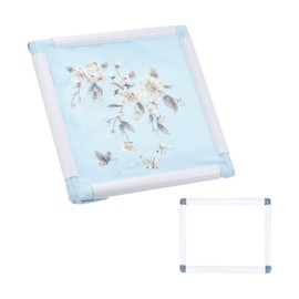 PATIKIL Embroidery Hoops Universal Clip Embroidery Hoop Frame Reusable Square Rectangle Plastic Clip Frame Embroidery Hoop for Art Craft Sewing (8x8Inch), Dark Blue