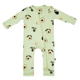 KYTE BABY Unisex Rayon Made From Bamboo Zippered Rompers (12-18 Months, Avocado)