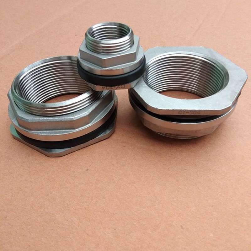 and Leakproof Bulkhead Tank Fitting, 304 Stainless Steel Construction (1/2)