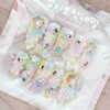 Pearl shell handmade nail tips - Square L / 진주조개