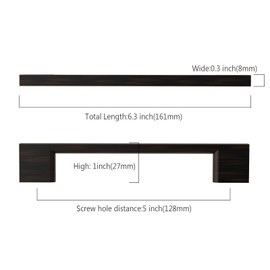 Asidrama 10 Pack 5 Inch(128mm) Oil Rubbed Bronze Kitchen Cabinet Handles, Cabinet Pulls Kitchen Cabinet Hardware for Cupboard Drawer Handles Pulls