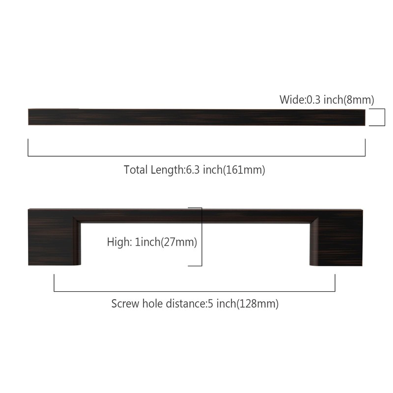 Asidrama 10 Pack 5 Inch(128mm) Oil Rubbed Bronze Kitchen Cabinet
