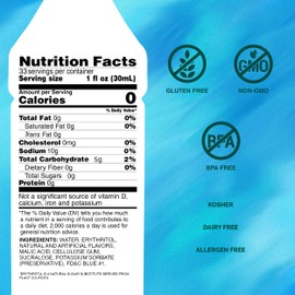 Monin - Sugar Free Blue Raspberry Syrup | Premium Calorie-Free Syrup | Perfectly Sweet & Tart for Slushes, Cocktails, Mocktails & Snow Cones (BPA-Free Plastic Bottle, 33.8 fl oz)