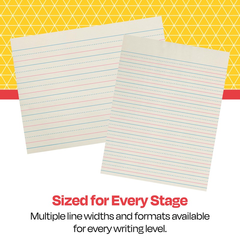 School Smart Zaner-Bloser Writing Paper, Handwriting Practice Lined Paper, Grade