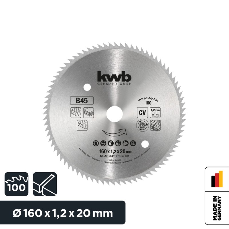 kwb Kreissägeblatt 160 x 20 mm, Made in Germany, sehr