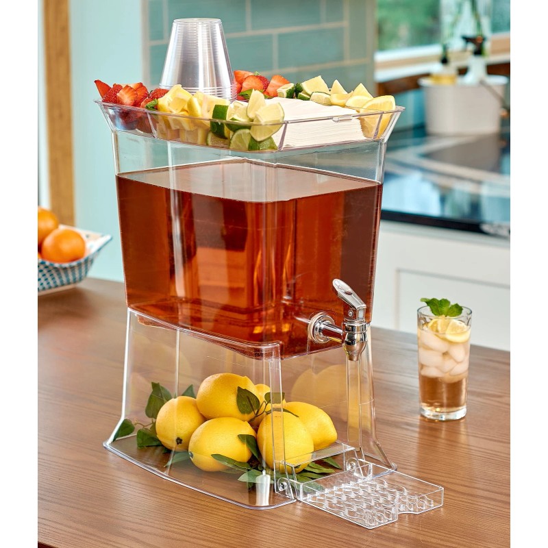 Buddeez Clear Tritan 2.5 Gallon Party Top Beverage Dispenser with