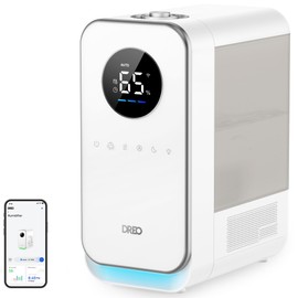 Dreo Humidifiers for Bedroom, Top-filled Smart Quiet Cool Mist Humidifiers for Large Room Home, Oil Diffuser & Nightlight, 50Hours Runtime for Indoor Plants, with Alexa/Google, Grey