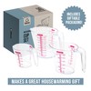 Chef Pomodoro 3-Piece Measuring Cups, Multiple Measurement Scales - Includes