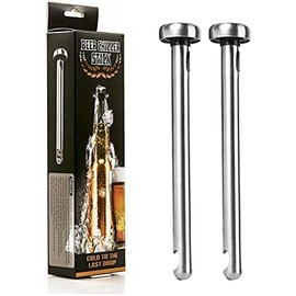 Aramox Varilla Enfriadora de Vino Varilla Enfriadora de Acero Inoxidable para Botellas de Cerveza de Cuello Largo Botellas de Refrescos 21x3 Cm Plata 2 Varillas Enfriadoras de Vino