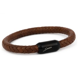 Simaru Unisex Leather Bracelet Made in Germany, Magnetic Clasp Made of Stainless Steel, Premium Bracelet for Men and Women, Skin-friendly, Leather