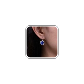 TseenYi Blue Crystal Leverback Earrings Square Sapphire Drop Hoop Earrings Blue Square Gemstone Leverback Earrings Sparkly CZ Square Dangle Earrings Jewelry for Women and Girls