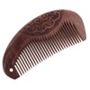 Natural Wood Comb Sandalwood Comb 11.5cm Half Round Dark Brown