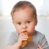 GRÜNSPECHT Organic Natural Rubber Teether for Teething Babies, Massages Gums,