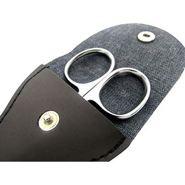 Tijeras para cejas y pequeñas para cutículas, 3.7 pulgadas, tijeras de manicura TSA de hoja curvada, acero inoxidable para pestañas, vello facial, vel