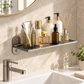 Modern Nordic Foldable Wall Bathroom Shelf – Space-Saving Storage Rack for Cosmetics, Toiletries & Vanity Essentials