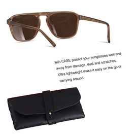 ANDWOOD Square Aviator Sunglasses Polarized Mens Womens UV Protection Sun glasses 2 Pack Shades
