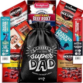 Fathers Day Gift for Dad – Jerky Gift Basket: Best Dad Ever Gifts, Fathers Day Gift from Daughter & Son, Jerky Variety Pack Gift Basket for Men, Grandpa Gifts for Father's Day by Cheshire Gifts