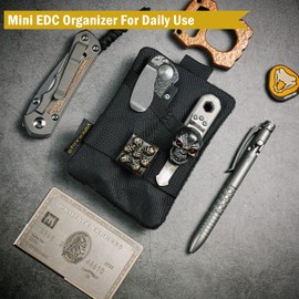VIPERADE VE15 Small EDC Pouch, Pocket Organizer, EDC Pocket Pouch with DIY Patches Area, EDC Pocket Organizer Wallet for Cards, Small Tool Pouch for EDC Gears