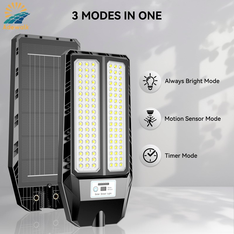 Adewalk 5000W Solar Lights Outdoor - 7000K LED Solar Street