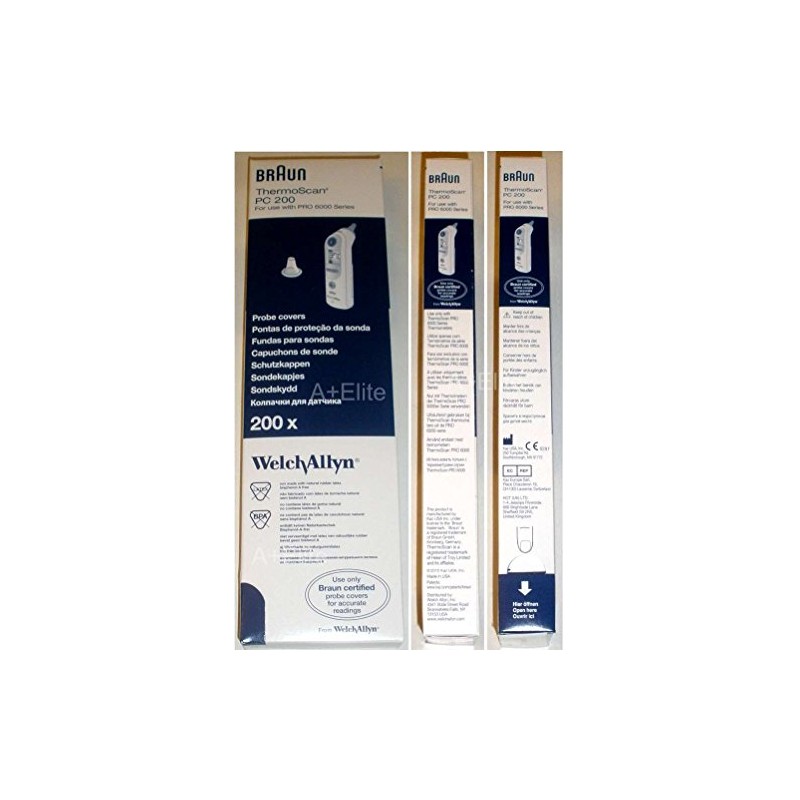 Welch Allyn Thermoscan PRO 6000 Ear Thermometer Probe Covers 200/BX