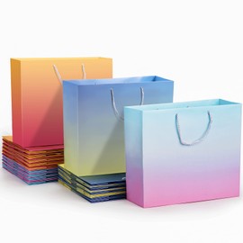 EUSOAR Large Boutique Paper Bags, 30 pack 3 Colors 12.5x4.5x11 inches Shopping Bags with Handles, for Business, Clothes Merchandise Retail, Party Favor, Wedding, Birthday, Baby Shower, Grocery